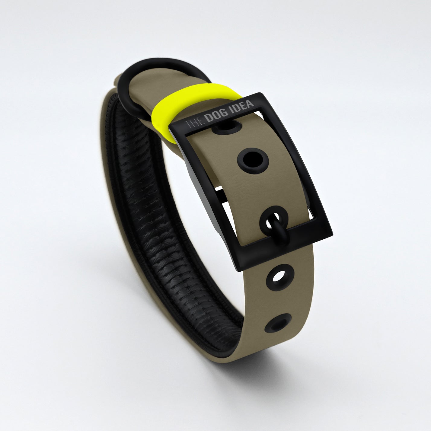 Biothane Halsband beige mit gelb