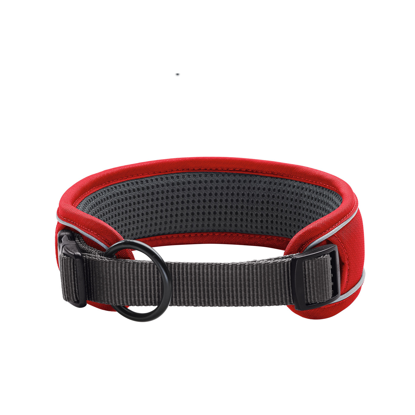 Hundehalsband "Divo" | rot/grau