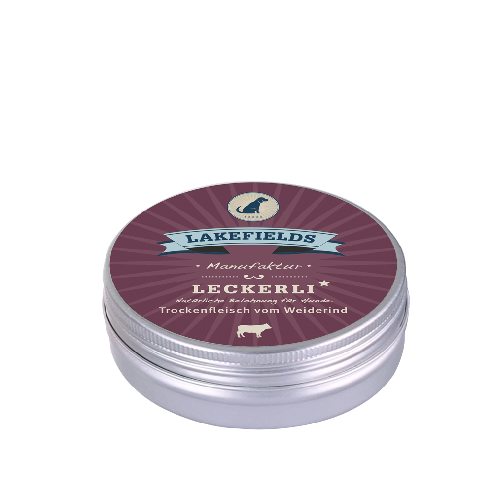Lakefields Leckerli vom Rind 50g Dose