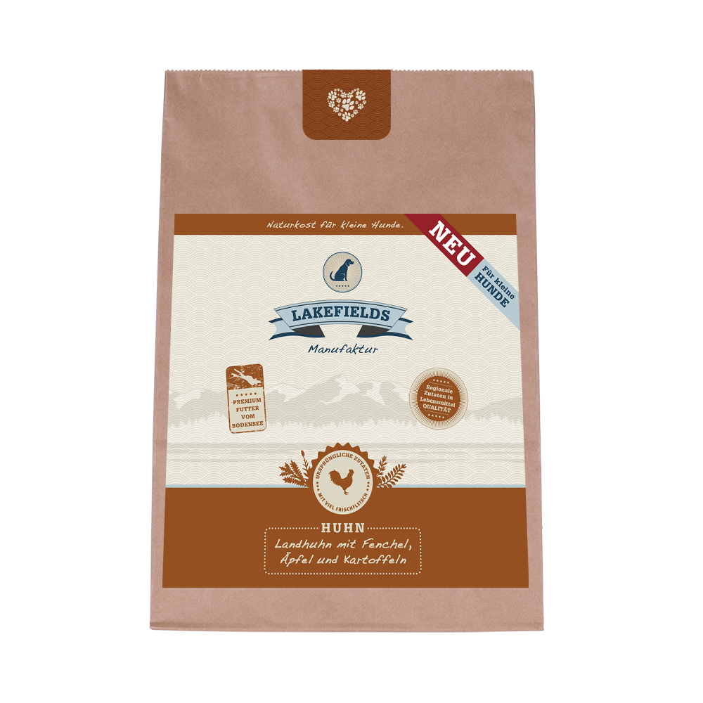 Lakefields Trockenfutter HUHN für kleine Hunde 1 kg