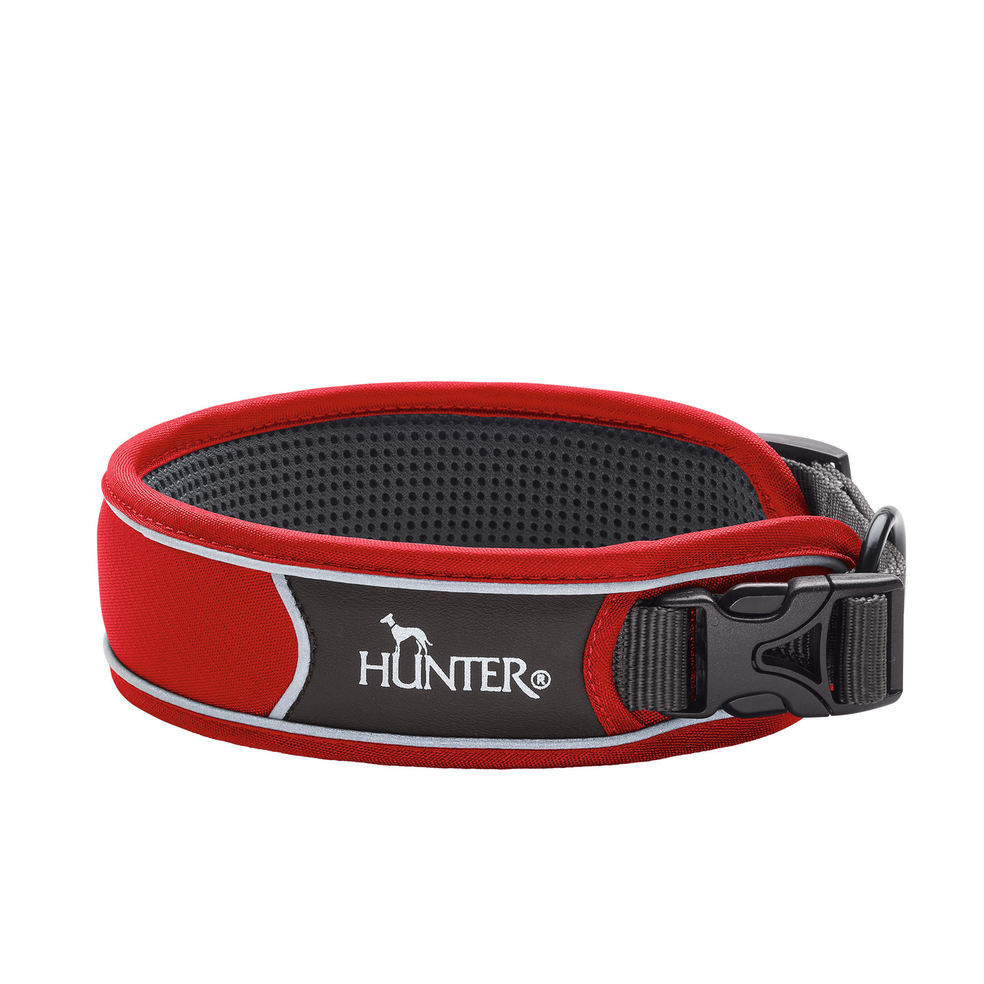Hundehalsband "Divo" | rot/grau