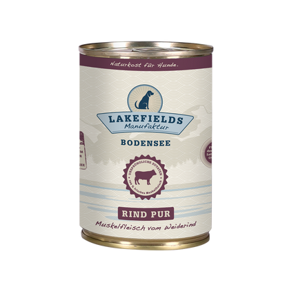 Lakefields Hundefutter Nassfutter Ergänzungsfutter Rind PUR
