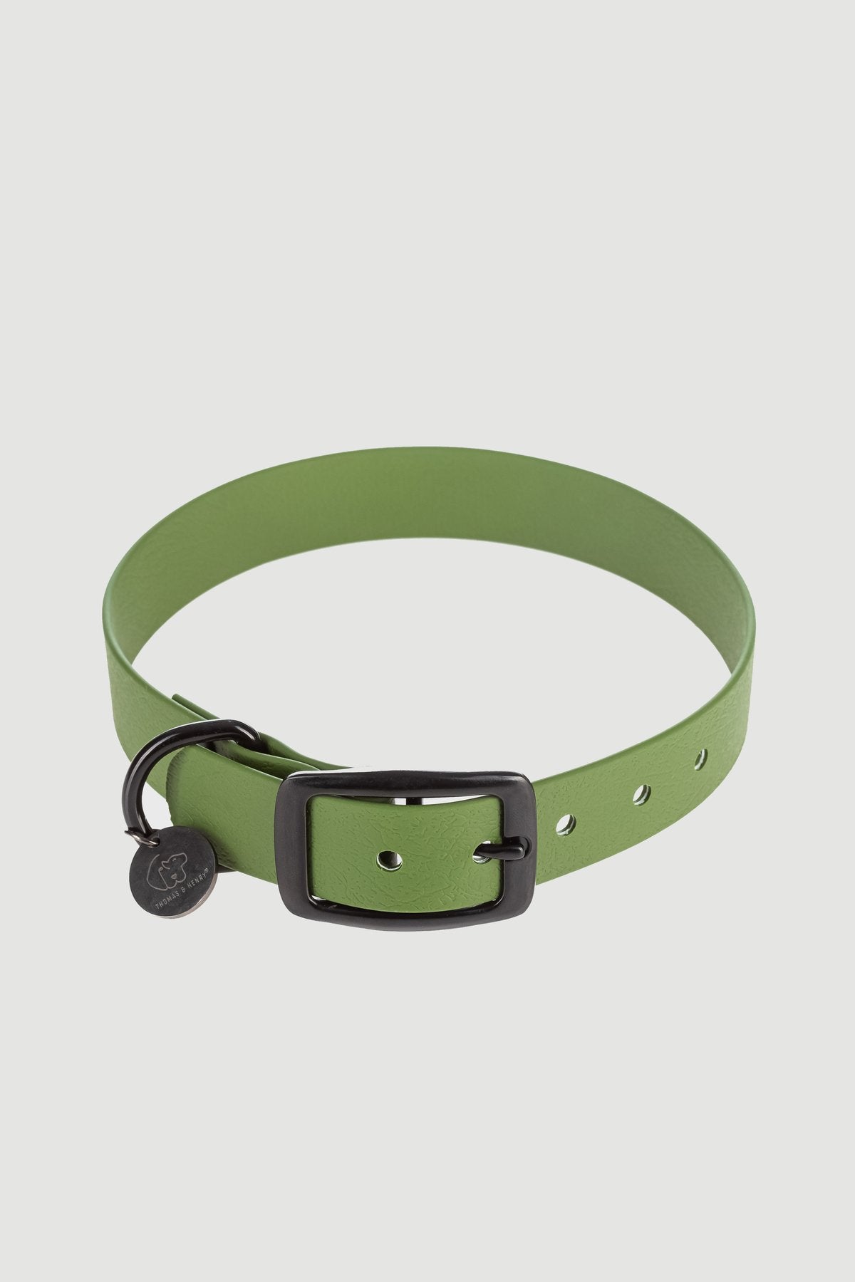 Biothane Set Halsband und Leine in olive von Thomas & Henry Halsband