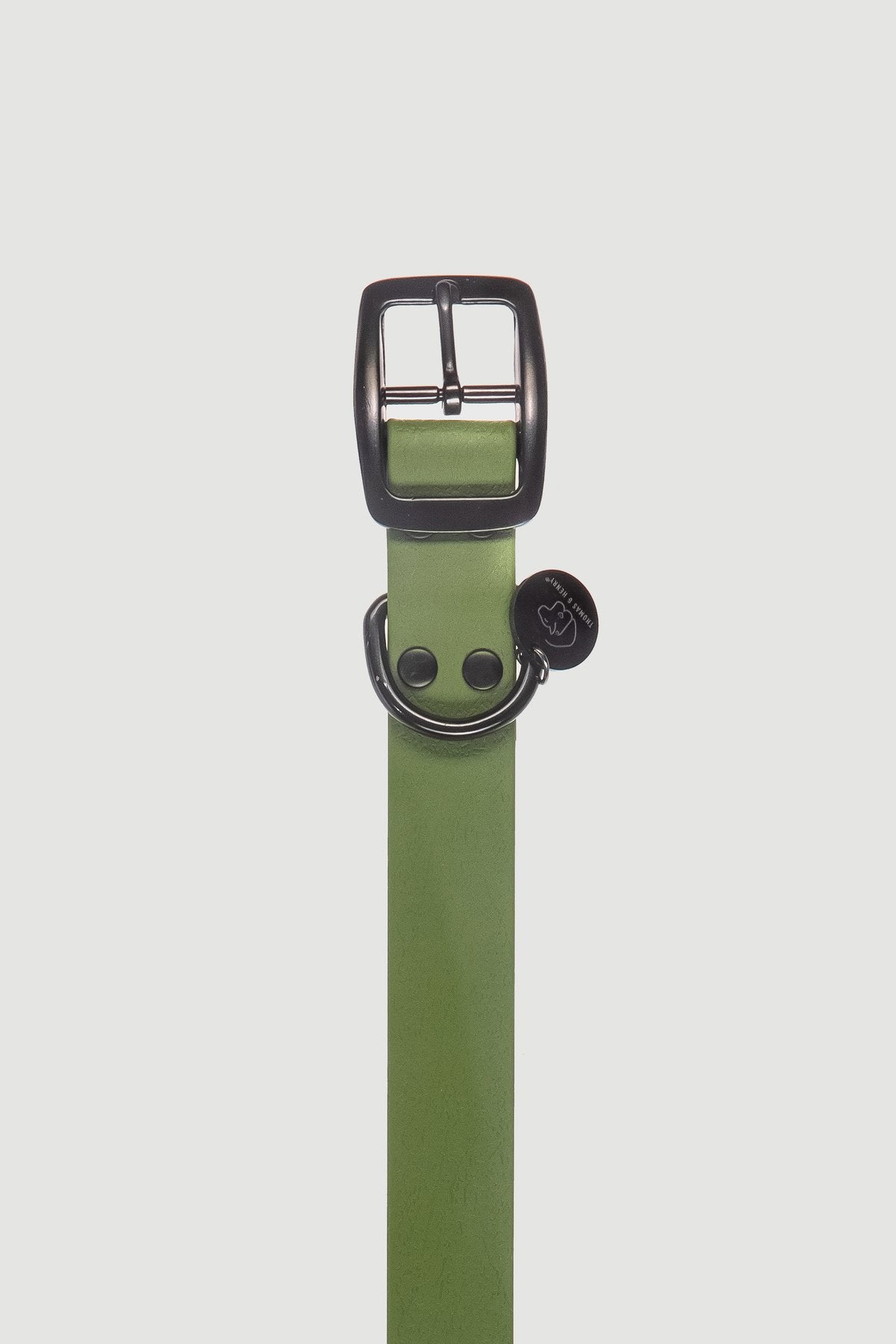 Biothane Hundehalsband in olive von Thomas & Henry Detail